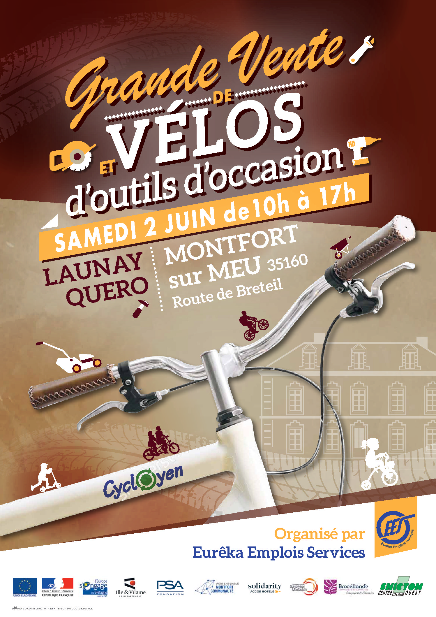 Samedi 2 Juin 2018, grande vente de vélos et d’outils d’occasion