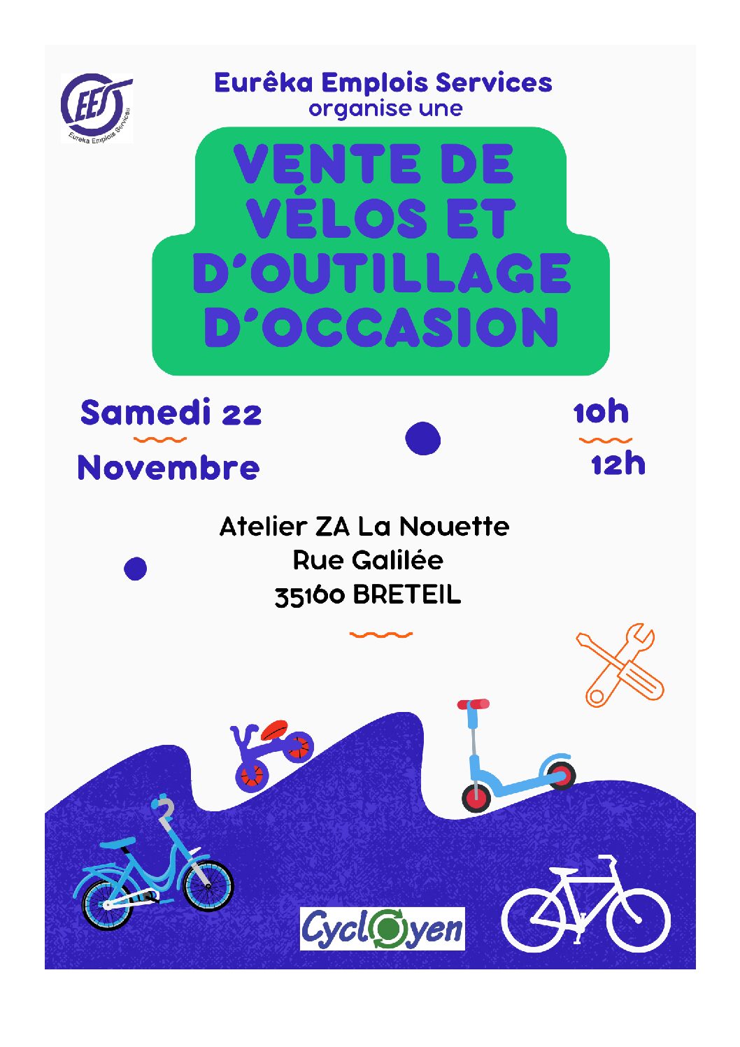 Vente de vélos et d’outils d’occasion